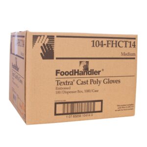 Textra Cast Poly Gloves | Corrugated Box