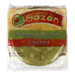 12″ Spinach Tortillas | Packaged