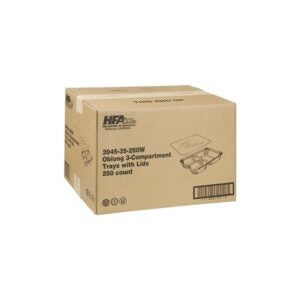 Foil Containers, 3-Compartment, with Foil Board Lid | Corrugated Box