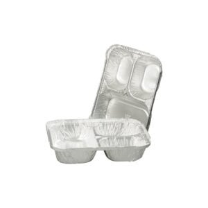 Foil Containers, 3-Compartment, with Foil Board Lid | Raw Item