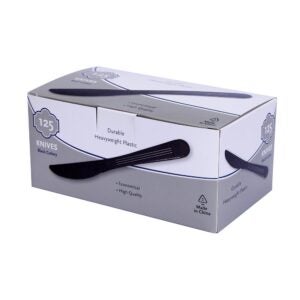 Finesse Black Plastic Knives | Packaged