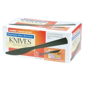 Finesse Black Plastic Knives | Packaged