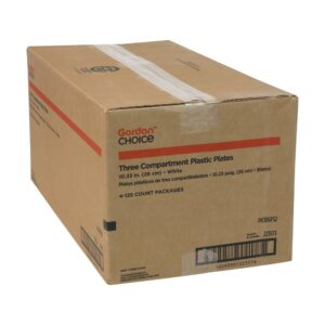 10 1/4″ White Plastic Plates | Corrugated Box