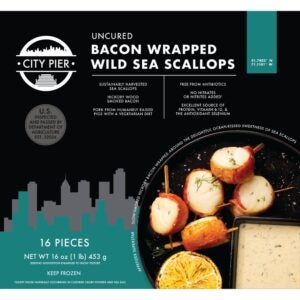 Bacon Wrapped Wild Sea Scallops | Packaged