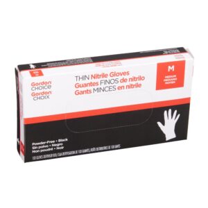 GLOVE NITRILE THN MED PWDF BLK 10-100 | Packaged