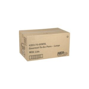 72 oz. Large Foil Pan with Lid, Black & Gold | Corrugated Box