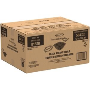 BOWL PLAS 12Z SQ BLK 8-63CT DART | Corrugated Box