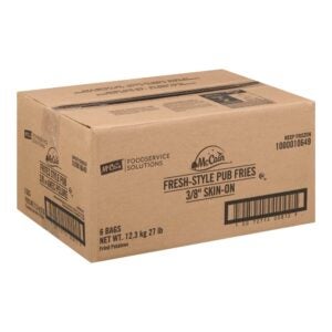 FRIES 3/8″ FRSH CUT SKN-ON 6-4.5# | Corrugated Box