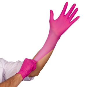 Glove Nitrile Medium Powdered Pink | Styled