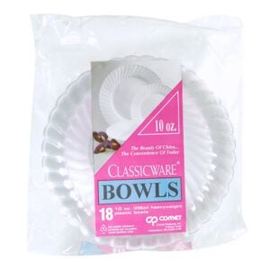 10 oz. Clear Plastic Bowl | Packaged