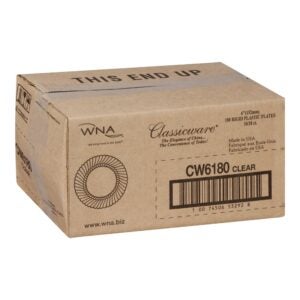 6″ Clear Plastic Plate | Corrugated Box