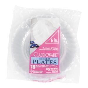 6″ Clear Plastic Plate | Packaged