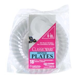 6″ Clear Plastic Plate | Packaged