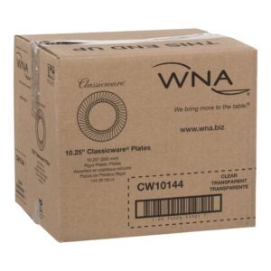 10.25″ Clear Plastic Plates | Corrugated Box