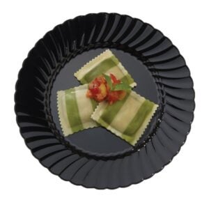 10.25″ Black Plastic Plates | Styled