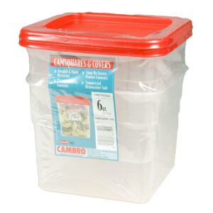 6-Quart Square Food Container with Lid | Packaged