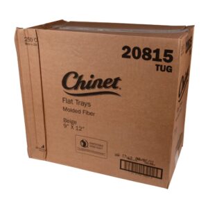 9 x 12 Inch Molded Fiber Flat School Trays, Beige | Corrugated Box