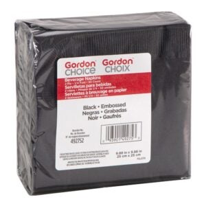 Black Beverage Napkin | Packaged