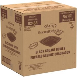 BOWL PLA 24Z BLK SQ 252CT PRSNTBWL | Corrugated Box