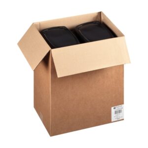 CONT PLAS 46Z RECT BLK MICRO | Packaged