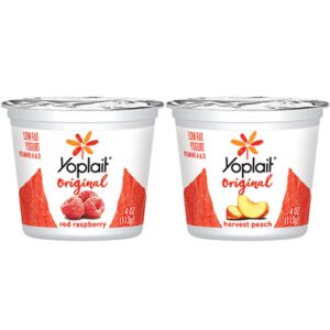 Original Low Fat Raspberry & Peach Yogurt | Packaged
