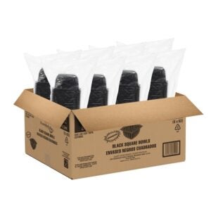 BOWL PLAS 16Z BLK SQ 8-63CT DART | Packaged