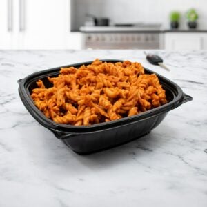 BOWL PLAS 48Z BLK SQ 4-63CT DART | Styled