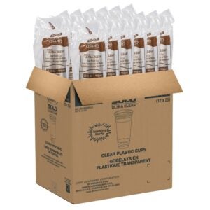 CUP PLAS 32Z CLR 12-25CT DART | Packaged