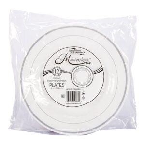 9″ White Plastic Plates | Packaged