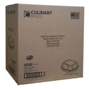 CONT PLAS 1CMPT HNGD BLK W/LI 420CT | Corrugated Box