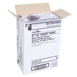 Medium Black Nitrile Powder Free Gloves | Packaged