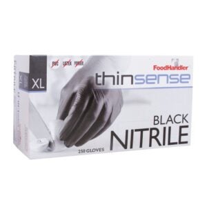 Extra Large Black Nitrile Powder Free Gloves | Packaged
