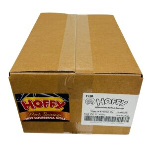 SAUSAGE PORK HOT NAT CSG 4/1 5# HOFFY | Corrugated Box