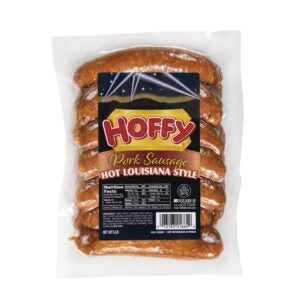 SAUSAGE PORK HOT NAT CSG 4/1 5# HOFFY | Packaged