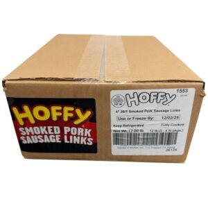 SAUSAGE PORK LNK SMKD FC 4″ 20/1 4# HOFF | Corrugated Box