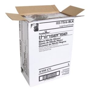 Large Black Nitrile Powder Free Gloves | Packaged