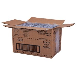 6″ Square Black Plastic Plates | Packaged