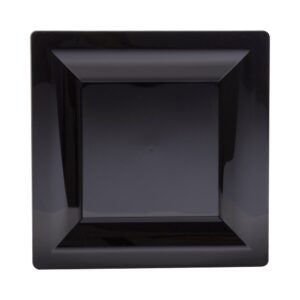 Plate Plst 9″ Sq Blk 1-12ct | Raw Item
