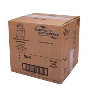 10″ Square Black Plastic Plates | Corrugated Box