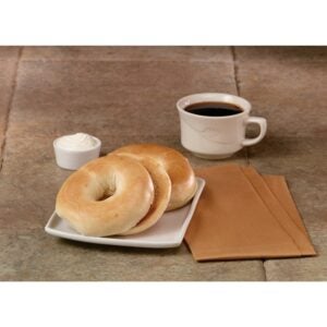 Parbaked Plain Bagel, Sliced | Styled