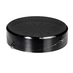 12″ Round Black Plastic Platter | Packaged