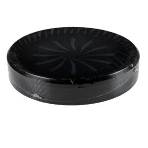 18″ Black Round Tray | Packaged