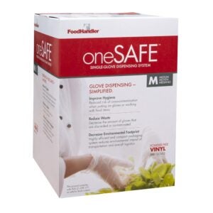 GLOVE VNYL DISP MED PF 4-200 ONESAFE | Packaged