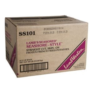 Seasoned Seashore-Style Chef Cut Skin-On French Fries | Corrugated Box