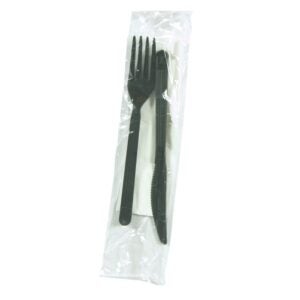 Disposable Fork & knife Cultery Kit with Napkin | Packaged