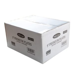 9″ Plastic Plates | Corrugated Box
