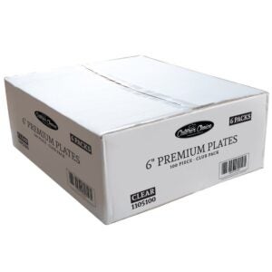 6″ Clear Plastic Plates | Corrugated Box