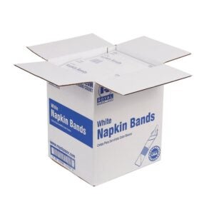 4.25″ White Napkin Band | Packaged
