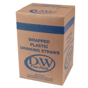 STRAW 7.75″ FLEX WHT WRPD 4-400CT | Packaged