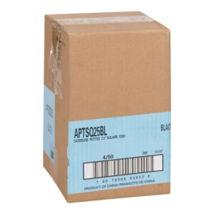 2.5″ Black Plastic Plate | Corrugated Box